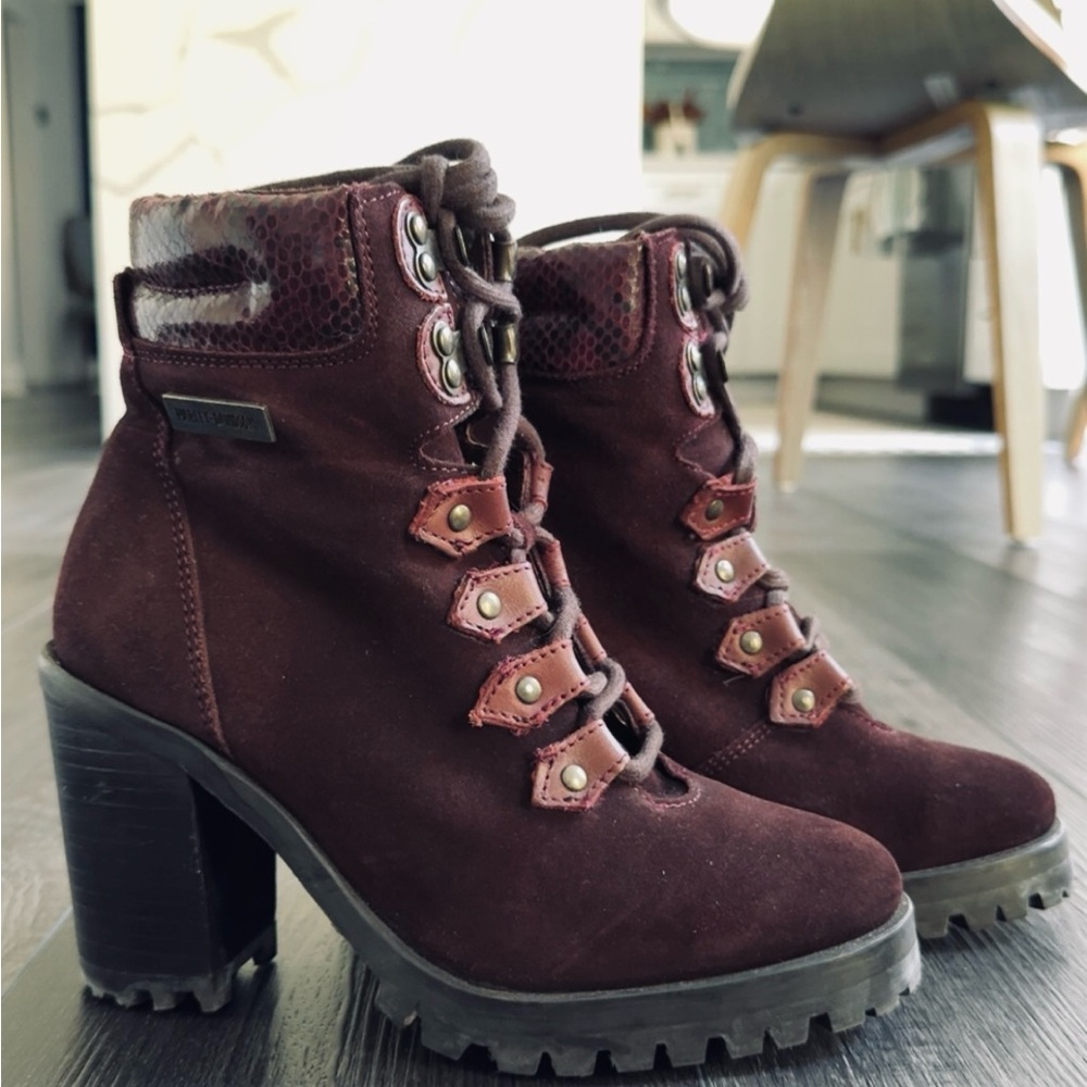 Women's Harley-Davidson Burgundy Lace-Up Ankle Boots